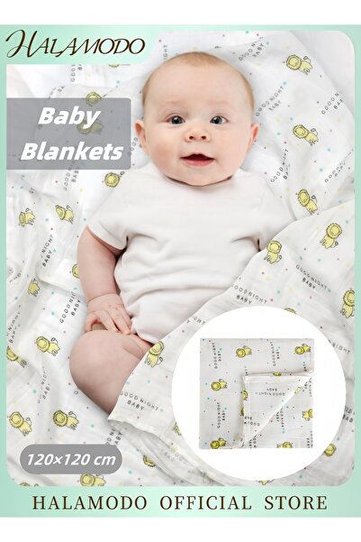HALAMODO بطانيات قماط مطبوعة للأطفال، لفافة قماط مزدوجة الطبقات من القطن الناعم والشاش، بطانية استقبال قابلة للتنفس