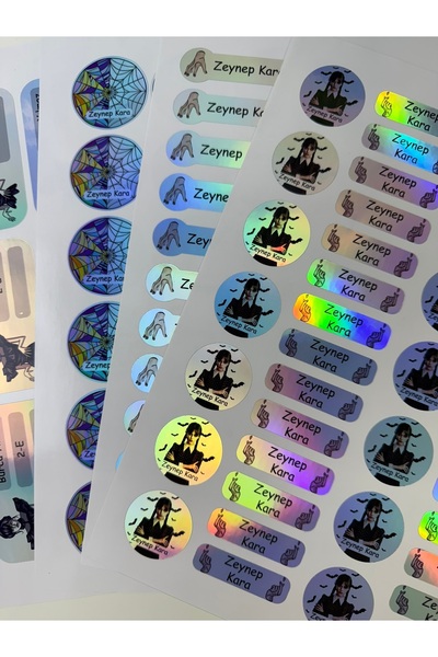 cakaybu 1St Grade Wednesday Addams School Notebook Sticker Set A4 4 Sheets 111 Holograms