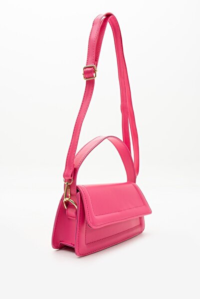 NBİBAGS Moi Fuchsia Жіноча стильна дизайнерська сумка з шипованим регульованим ремінцем на руку, плече і через плече Д:10 Ш:21 В:7 см