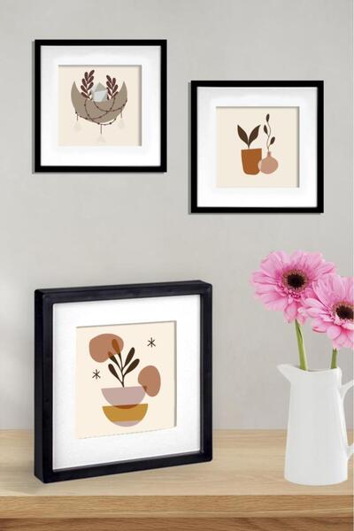 Nobbystar Yapışkanlı Sök-Tak Paspartulu Siyah 21x21cm Kare Fotoğraf Çerçevesi - 3'lü Paket