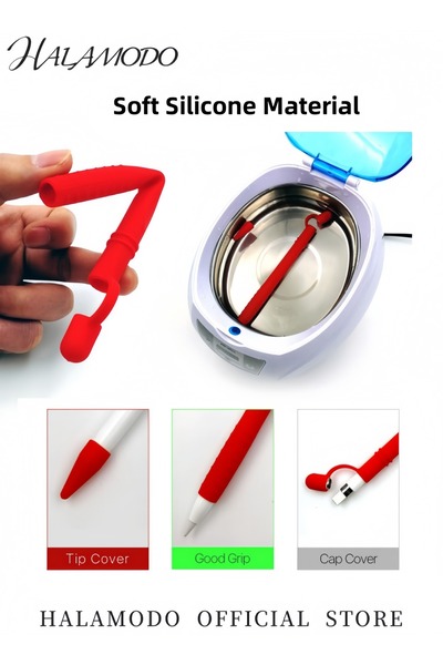 HALAMODO Silicone Sleeve for Stylus Grip Apple Pencil Case Cover with Protective Nib Cover Anti Drop & Anti L