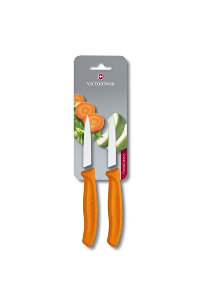 Victorinox 6.7606.L119b 8 Cm Turuncu 2 Li Düz Soyma Bıçağı Blisterli Paket