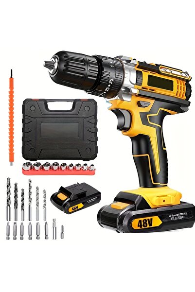 VINNYSEN 48V Cordless Drill Set, 24Pcs Power Drill Kit, Max 40 N/m Electric D...