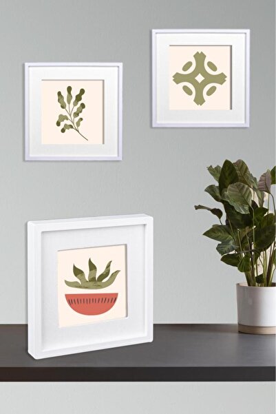 Nobbystar Yapışkanlı Sök-Tak Paspartulu Beyaz 21x21cm Kare Fotoğraf Çerçevesi - 3'lü Paket