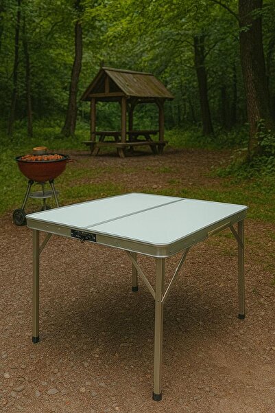 MODULBOX KATLANABİLİR KAMP MASASI, ALÜMİNYUM, 80X80 ÖLÇÜ, PİKNİK MASASI, AÇIK...