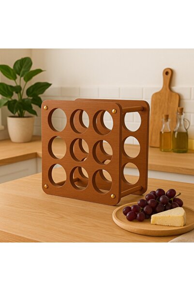 arykanda AHŞAP ŞİŞE STANDI - DEKORATİF ŞİŞE ORGANİZER