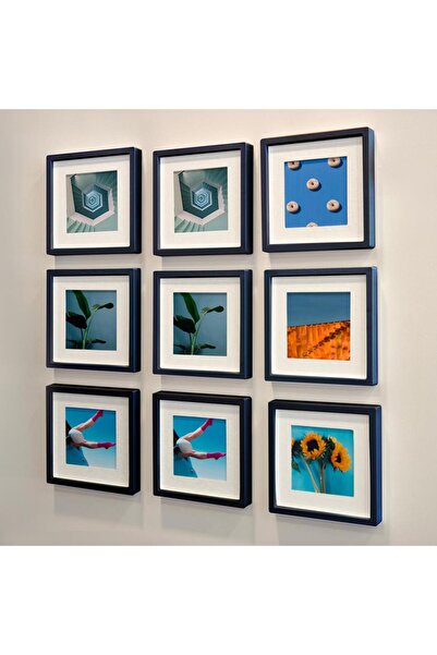 Nobbystar Yapışkanlı Sök-Tak Paspartulu Siyah14x14cm POLA Kare Fotoğraf Çerçevesi - 9'lu Paket