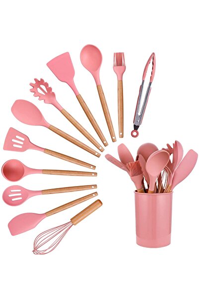 awwaline Set 12 cooking utensils made of silicone, awwaline®, bamboo handle, ...