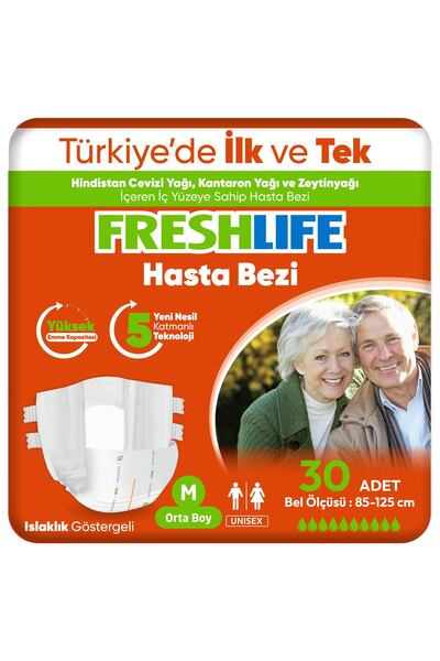 Freshlife Medium Beden Orta Boy Yetişkin Hasta Bezi 30 Adet