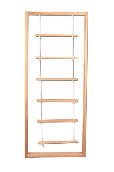Edutoys İsveç Tırmanma Merdiveni İpli Ahşap Egzersiz Merdiveni - 80cmx190cm
