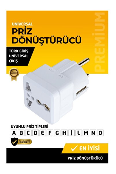 Derwell Universal Çevirici Priz Amerikan Fiş Amerikan Ingiliz Çin Fişlerini Türkiye Standartlarına Çevirir