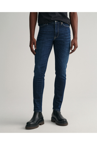 Gant Erkek Lacivert Extra Slim Fit Active Recover Jean