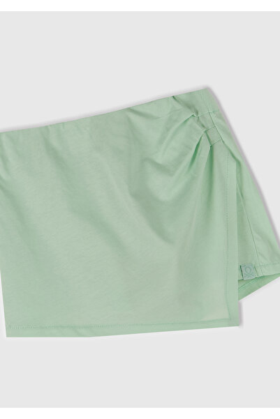 United Colors of Benetton Girl's Water Green Elastic Waist Shorts Skirt