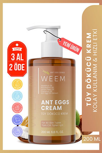 weem Hair Removal Cream with Ant Egg Oil 200 ml (Unisex Use)