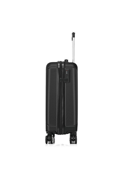 Quasar & Co. Set 2 trolere, 40x30x20cm roti detasabile/55x36x20cm, troller bagaj mana, 4 roti, ABS, Smart, negru