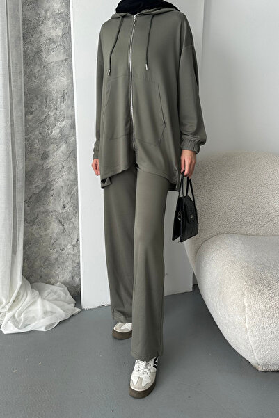 Balenbi Γυναικείο σετ τουνίκ με κουκούλα μεγάλου μεγέθους από χτενισμένο βαμβάκι 1108