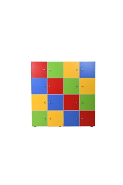 Edutoys 16 Kapaklı Öğrenci Dolabı (120x120x35 Cm)