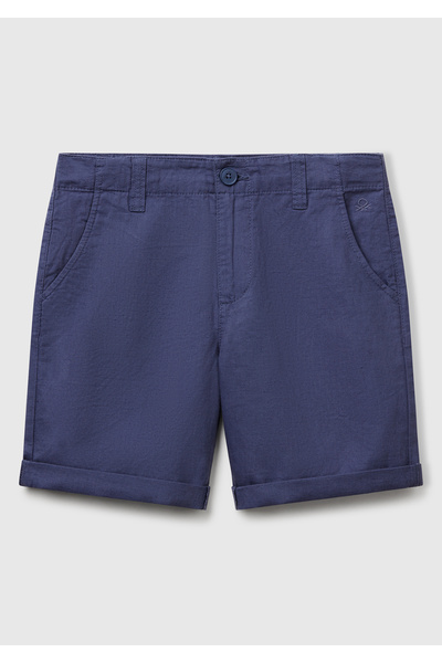 United Colors of Benetton Bermude pentru băiat, albastru închis, cu picior on...