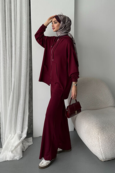 Balenbi Women's Modal Combed Oversize Hooded Hijab Tunic Set 1108