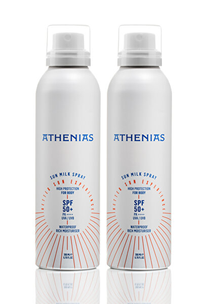 Athenias بخاخ حليب الشمس SPF50+ لجميع أنواع البشرة، واقي شمسي عالي الحماية من...