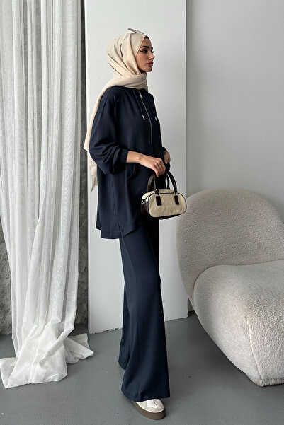 Balenbi Women's Modal Combed Oversize Hooded Hijab Tunic Set 1108