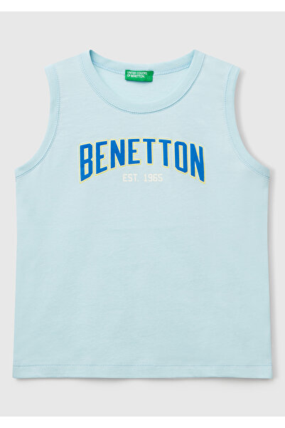United Colors of Benetton Erkek Çocuk Turkuaz Benetton Logo Baskılı Kabartma ...
