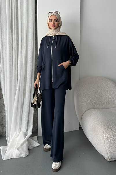 Balenbi Women's Modal Combed Oversize Hooded Hijab Tunic Set 1108