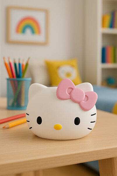 huni Hello Kitty Kalemlik Kutusu El Boyaması Masaüstü Organizer