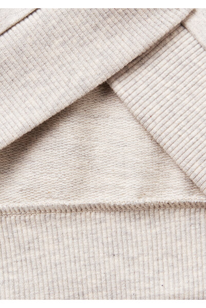 United Colors of Benetton Boy's Light Gray Melange Logo Printed Vest Effect Short Sleeve Sweatshirt