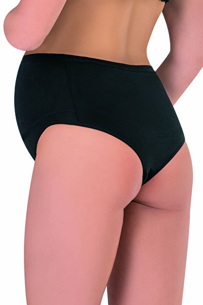 ÖZKAN underwear Özkan 23582 6 Pack Women's 3 Black 3 Skin Color Cotton Lycra Single Jersey Pregnant Maternity High Waist Bat