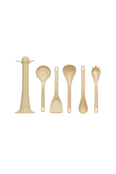 Vienev Plastic Stand Serving and Cooking Set Beige |   Kitchen Utensil Set