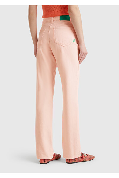 United Colors of Benetton Γυναικείο ροζ 100% βαμβακερό παντελόνι τζιν με κανονική μέση κανονική εφαρμογή