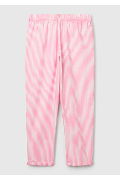 United Colors of Benetton Pantaloni de pijama de damă, roz deschis, 100% bumbac