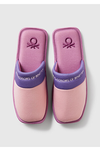 United Colors of Benetton Πολύχρωμες παντόφλες σπιτιού με ροζ λογότυπο Unisex