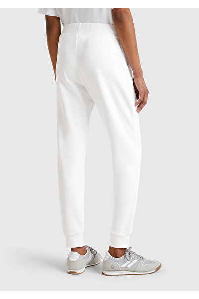 United Colors of Benetton Γυναικεία φούτερ Jogger με λευκό βαμβακερό λογότυπο με ελαστική μέση