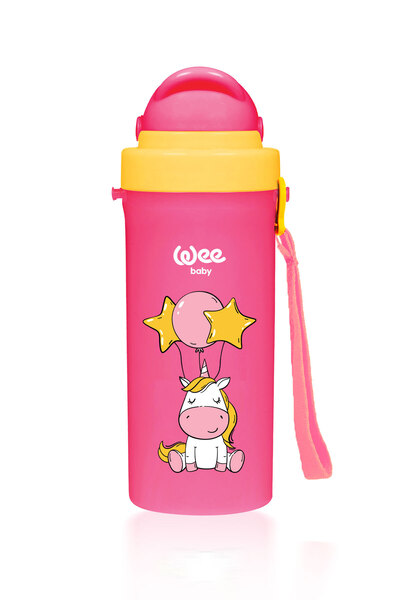 Wee Baby Glass with Straw 300 ml - Pink