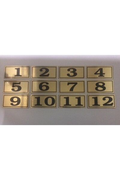 GENDEC Yapışkanlı No 1'den 12' ye  Kadar Raf, Posta Kutusu, Dolap, Ayakkabılı...