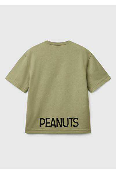 United Colors of Benetton Μπλουζάκι με στάμπα αγοριού χακί φιστίκια