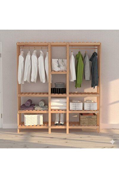 Fokai Wood Olympos - Açık ahşap gardırop