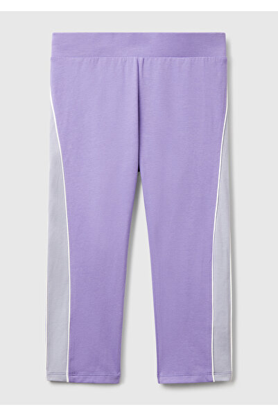 United Colors of Benetton Colanți elastici cu logo mov pentru fete, cu detali...