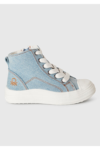 United Colors of Benetton Erkek Çocuk Denim Logo Detaylı Sneaker
