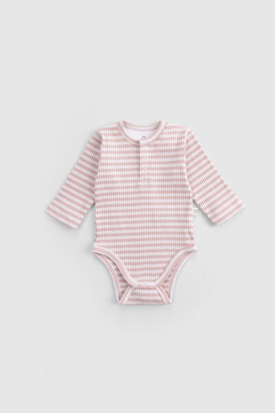 Little Gusto Modal Baby Body Long Sleeve Pink Bodysuit with Adjustable Snaps