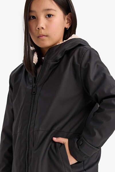 DeFacto Girl's Water Repellent Hooded Raincoat - C5229A824Au