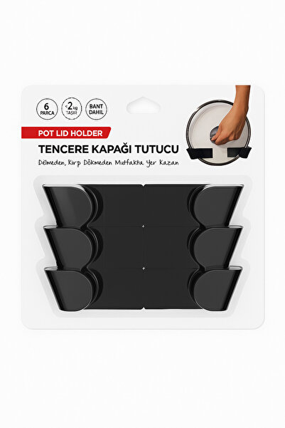 Store Tencere Kapak Tutucu 3 Set (6 parça) Kendinden Yapışkanlı