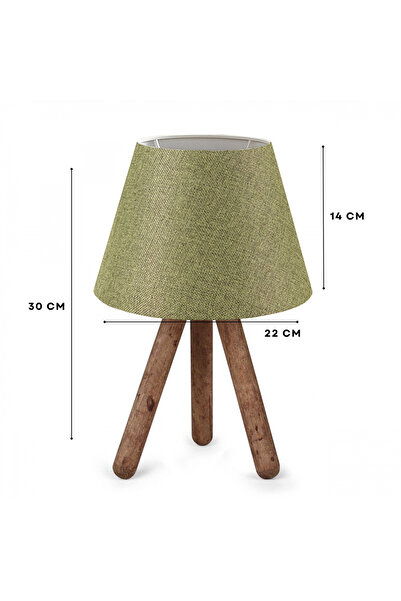 HOMİNG Green Three-Legged Wooden Lampshade Design