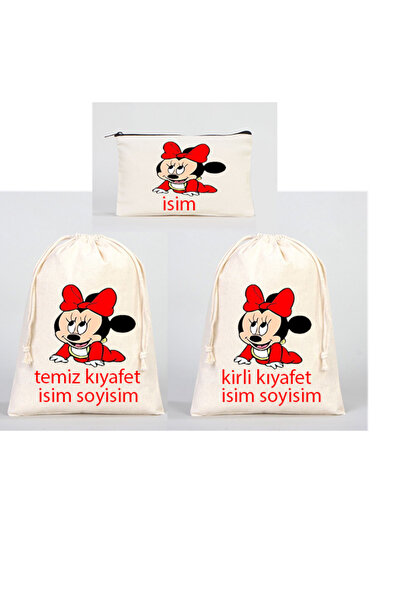 Boom town %100 Pamuk Ham Bez Çocuk Kıyafet Kesesi, Bebek Çanta 35x40 Cm Bez Ç...