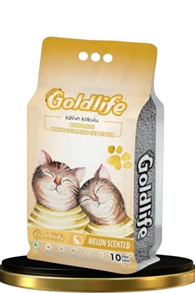 Goldlife Kavun Kokulu- Ince Taneli- Topaklaşan Doğal Kedi Kumu 10 Lt