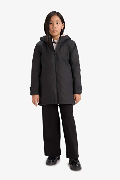 DeFacto Girl's Water Repellent Hooded Raincoat - C5229A824Au