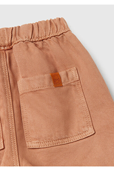 United Colors of Benetton Bebek Tarçın Logo Detaylı Beli Lastikli Büzgü İpli Yama Cepli Pantolon