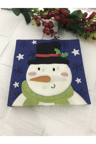 Deniz Party Store Șervețel de Anul Nou Om de Zăpadă Model Șervețel de hârtie 20 buc